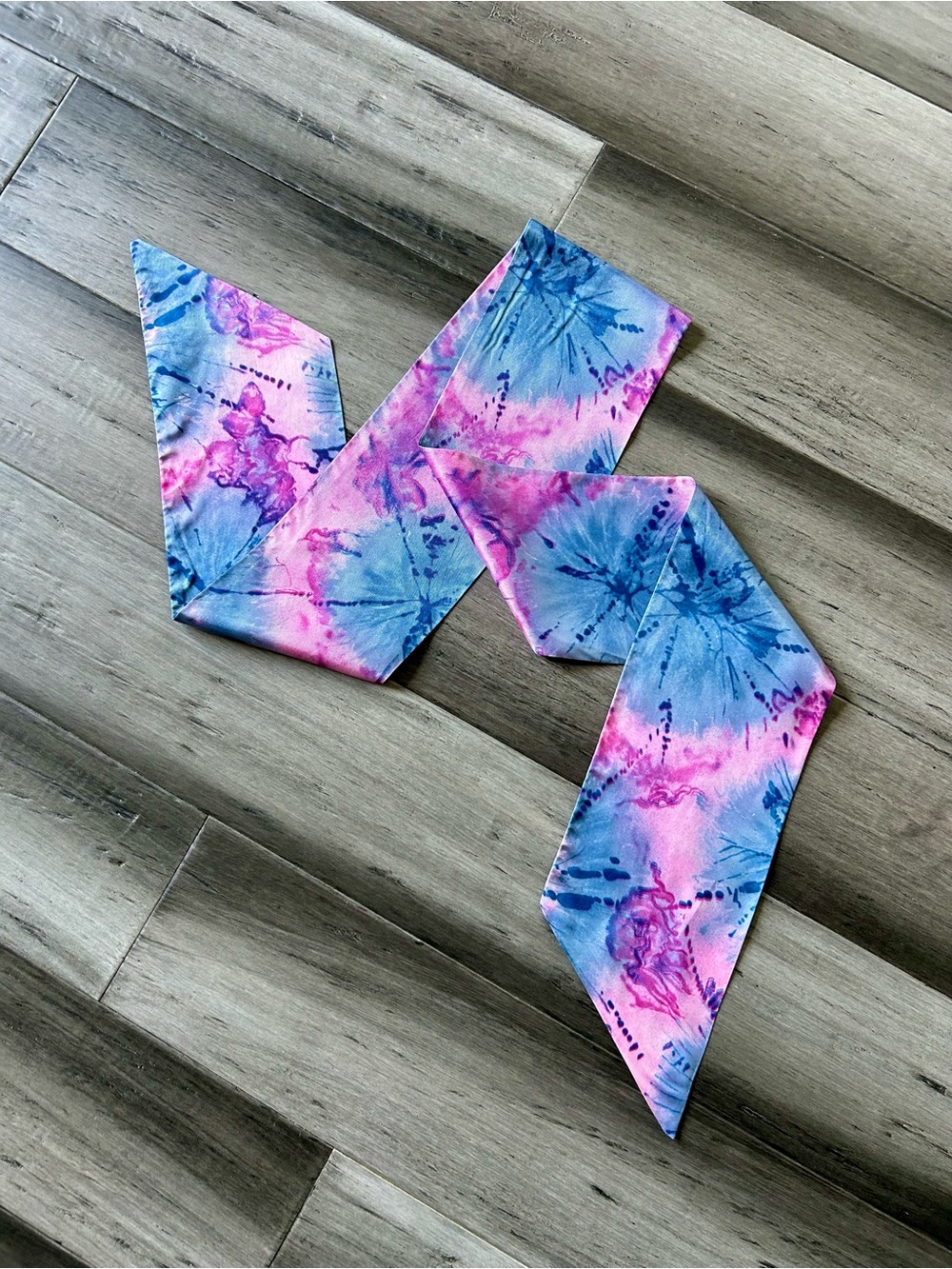 💸 5/20 Vintage Y2K Tie-Dye Pink & Blue Sash Tie Scarf Headwrap
